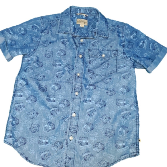 Lucky Brand Boys buttondown with bear pattern Medium - Picture 1 of 8